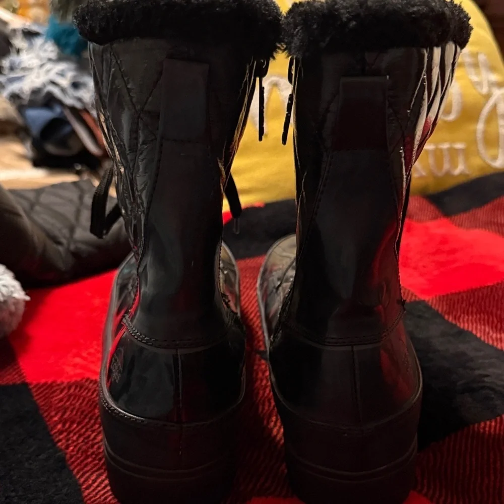 BUY NOW/TOTES BLACK RUBBER FUR LINING WINTER BOOT